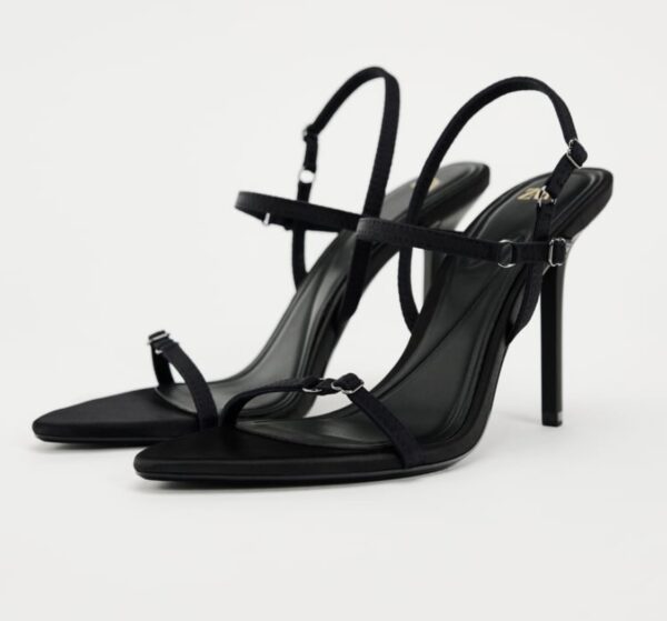 ZARA FABRIC HIGH-HEEL SANDALS - Image 3