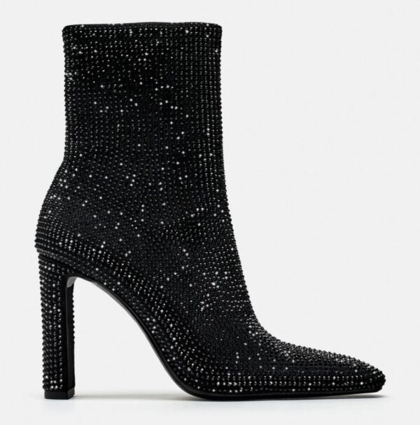 ZARA HIGH-HEEL ANKLE BOOTS WITH RHINESTONES - Image 2
