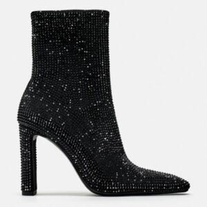 ZARA HIGH-HEEL ANKLE BOOTS WITH RHINESTONES