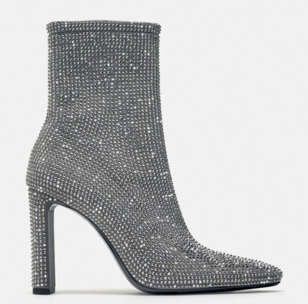 ZARA HIGH-HEEL ANKLE BOOTS WITH RHINESTONES - Image 6