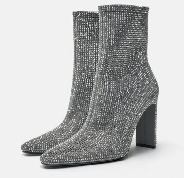 ZARA HIGH-HEEL ANKLE BOOTS WITH RHINESTONES - Image 7