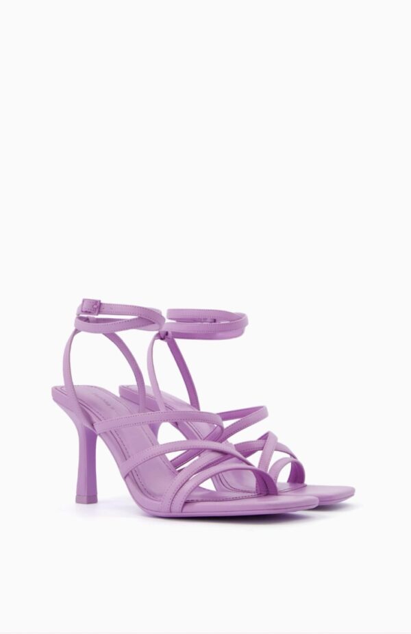 BERSHKA Bilekten bağlamalı topuklu ince bantlı sandalet - Image 6