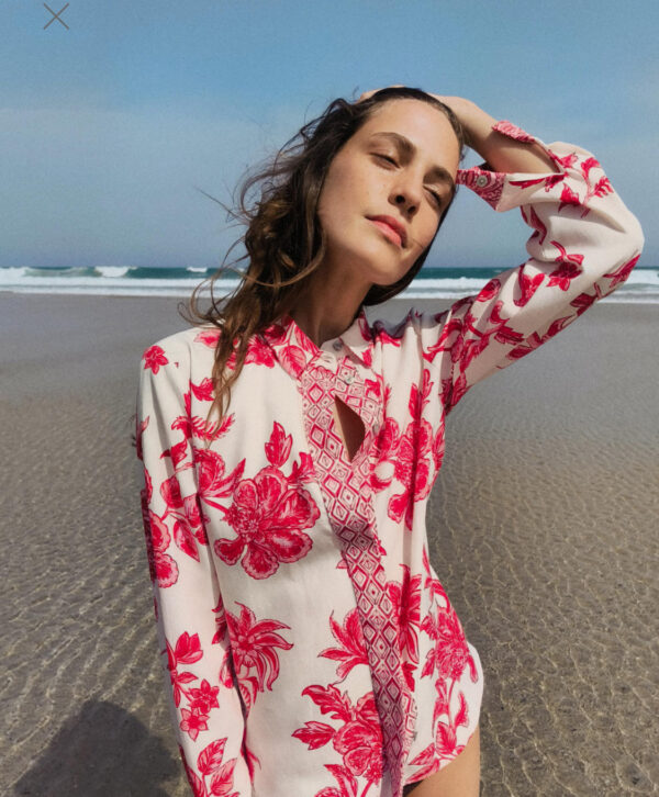 ZARA GREEK FLORAL PRINT SHIRT - Image 4