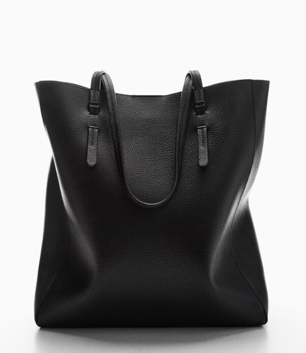 MANGO Deri görünümlü shopper çanta - Image 4