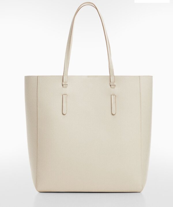 MANGO Deri görünümlü shopper çanta - Image 5