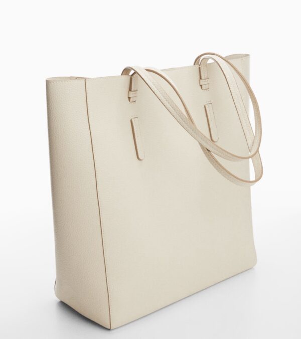 MANGO Deri görünümlü shopper çanta - Image 6