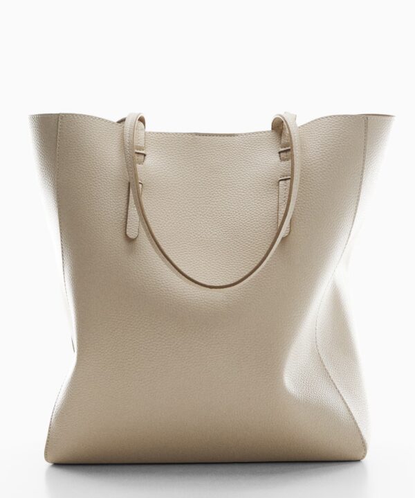 MANGO Deri görünümlü shopper çanta - Image 7