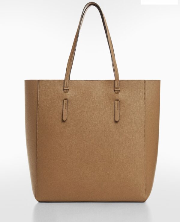MANGO Deri görünümlü shopper çanta
