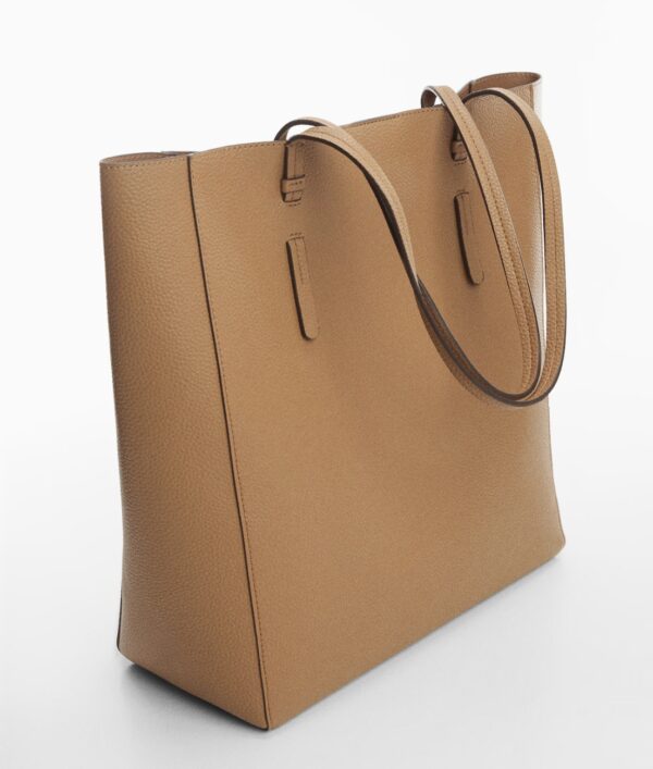 MANGO Deri görünümlü shopper çanta - Image 9