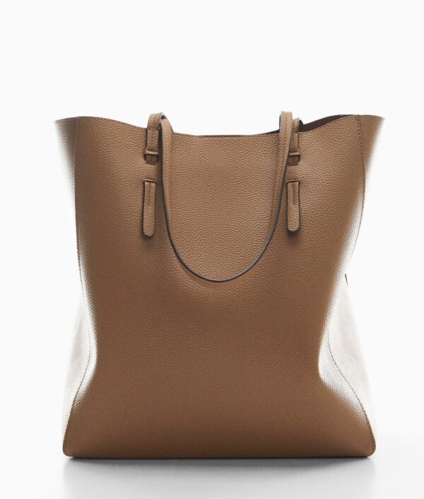 MANGO Deri görünümlü shopper çanta - Image 10
