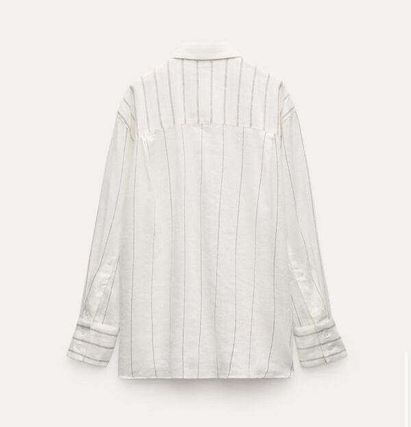 ZARA STRIPED 100% LINEN SHIRT - Image 3