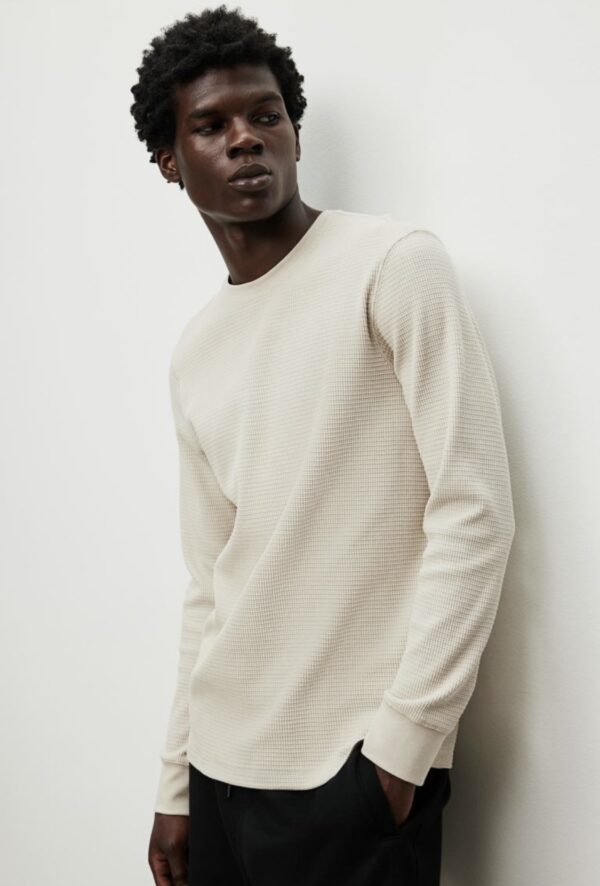 H&M Slim Fit Petek Dokulu Jarse Üst - Image 6