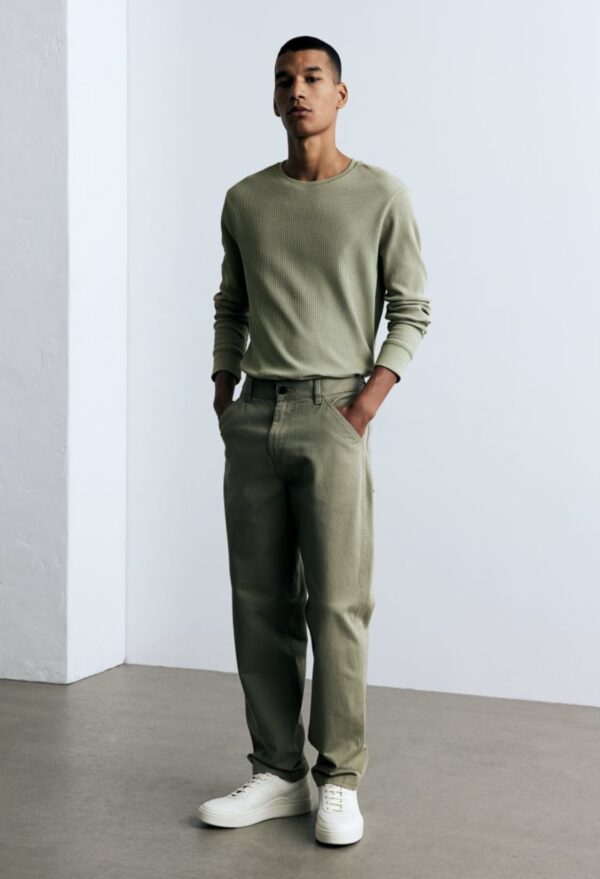 H&M Slim Fit Petek Dokulu Jarse Üst - Image 9