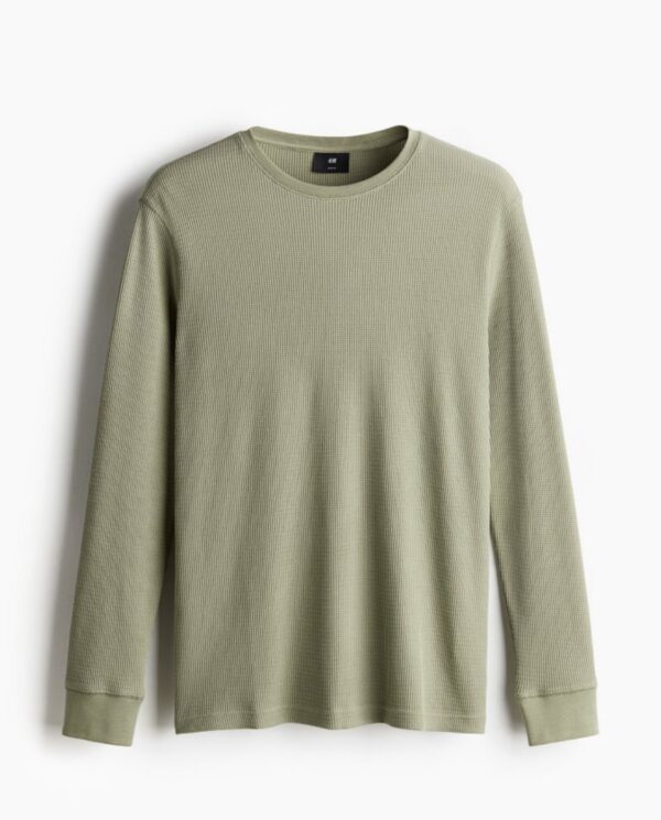 H&M Slim Fit Petek Dokulu Jarse Üst - Image 10
