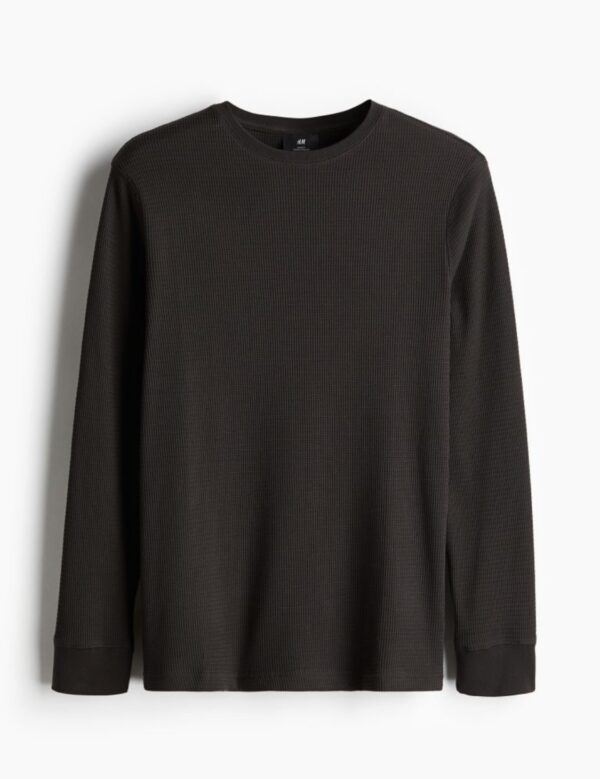 H&M Slim Fit Petek Dokulu Jarse Üst - Image 12