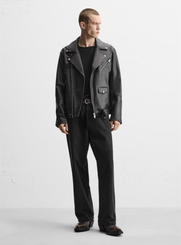 ZARA FAUX LEATHER BIKER JACKET - Image 3