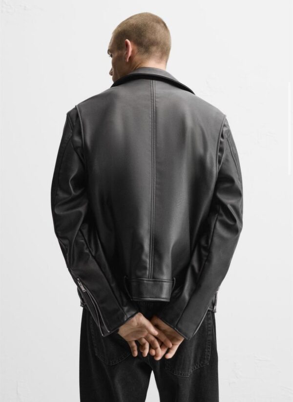 ZARA FAUX LEATHER BIKER JACKET - Image 4