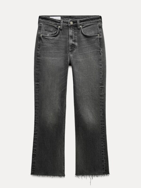 ZARA TRF CROPPED FLARE HIGH-WAIST JEANS
