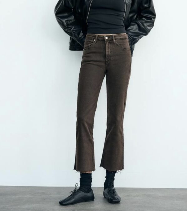 ZARA TRF CROPPED FLARE HIGH-WAIST JEANS - Image 14