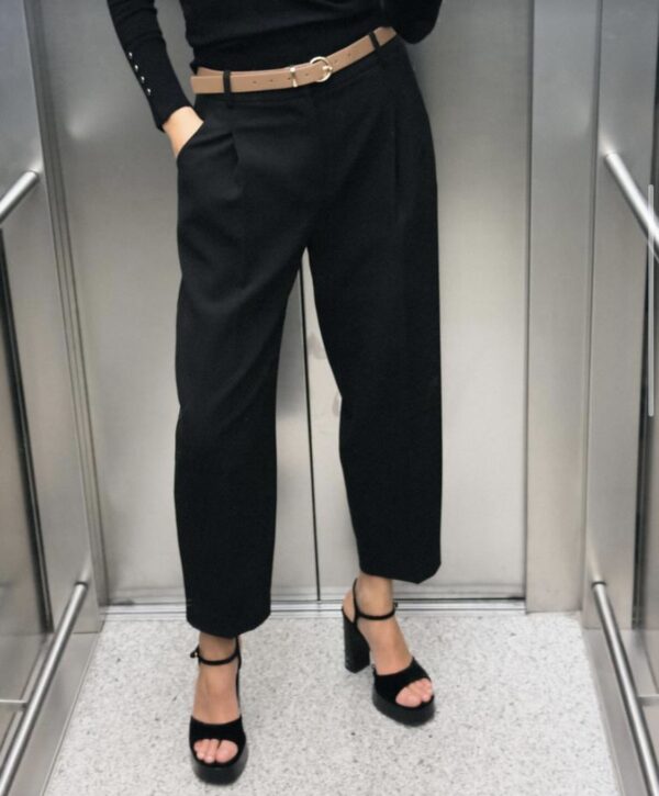 ZARA PLEATED TROUSERS WITH BELT - Image 3