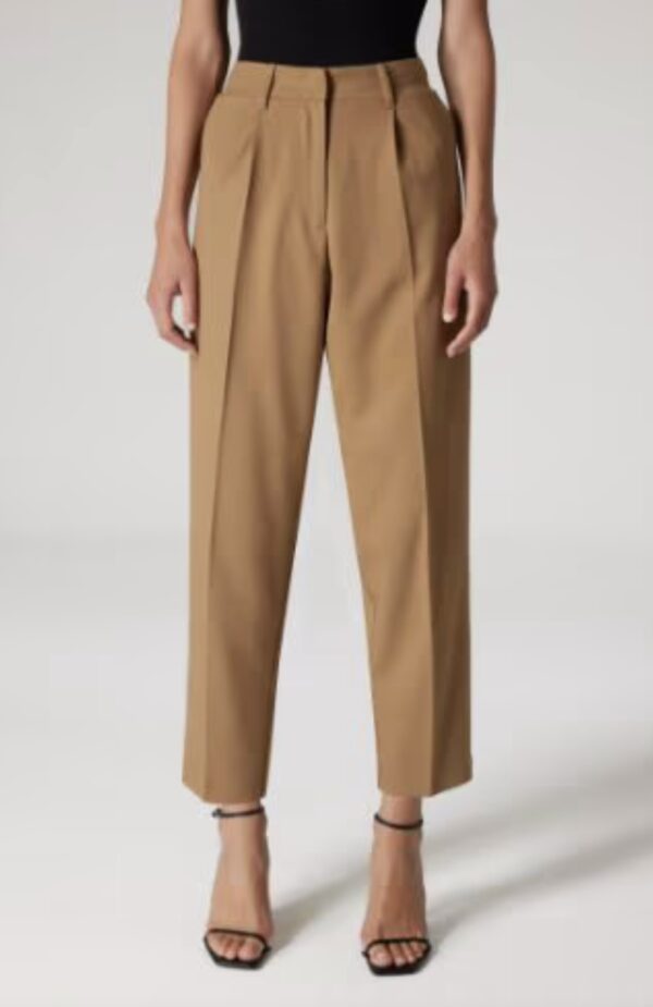 DEFACTO Sorbe x DeFacto Tapered Fit Pantolon Yüksek Bel Pensli Düz Paça Cepli