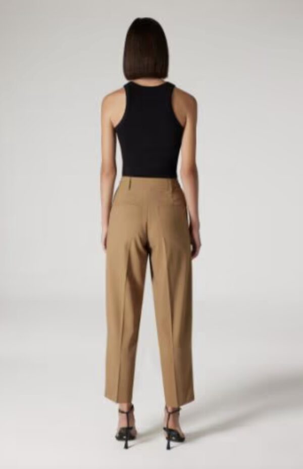 DEFACTO Sorbe x DeFacto Tapered Fit Pantolon Yüksek Bel Pensli Düz Paça Cepli - Image 3