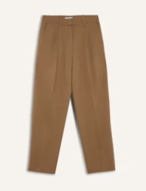 DEFACTO Sorbe x DeFacto Tapered Fit Pantolon Yüksek Bel Pensli Düz Paça Cepli - Image 4