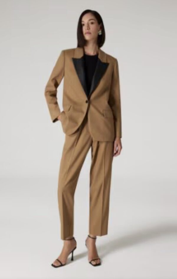 DEFACTO Sorbe x DeFacto Tapered Fit Pantolon Yüksek Bel Pensli Düz Paça Cepli - Image 6