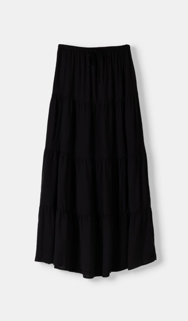 BERSHKA Beli lastikli midi etek