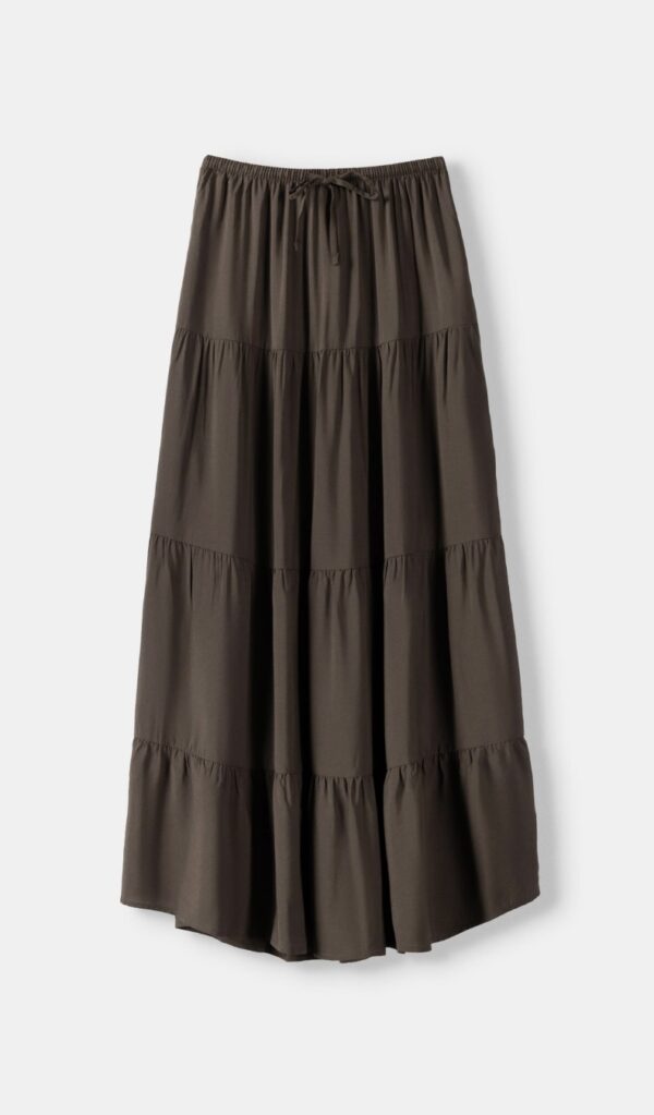 BERSHKA Beli lastikli midi etek - Image 11