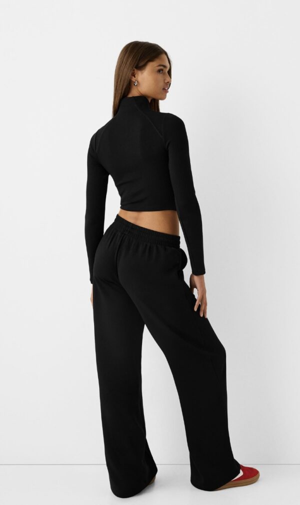 BERSHKA Fermuarl yumusak dokulu kazak - Image 3