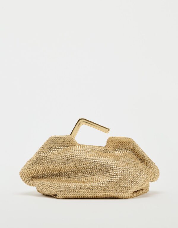 ZARA CLUTCH BAG WITH METAL HANDLE
