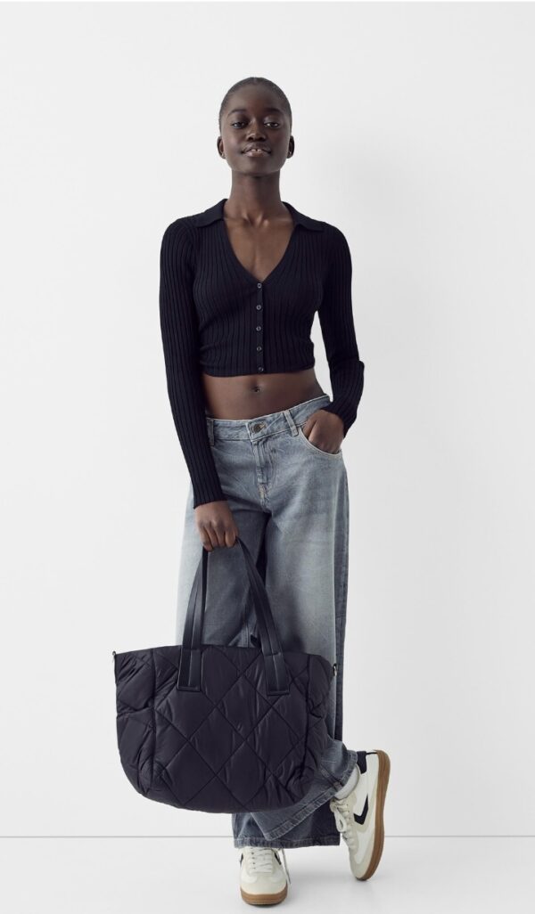 BERSHKA Dolgulu tote çanta - Image 4