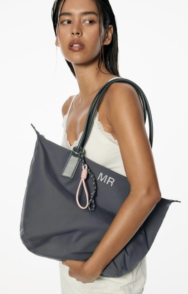 PULL&BEAR Dekoratif süslü naylon tote çanta - Image 13