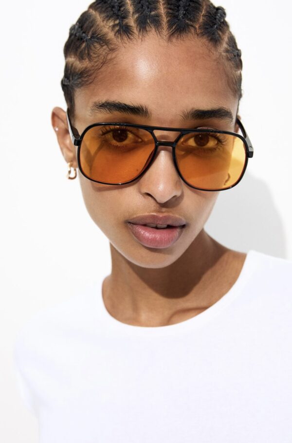 PULL&BEAR Turuncu camlı pilot güneş gözlüğü - Image 4