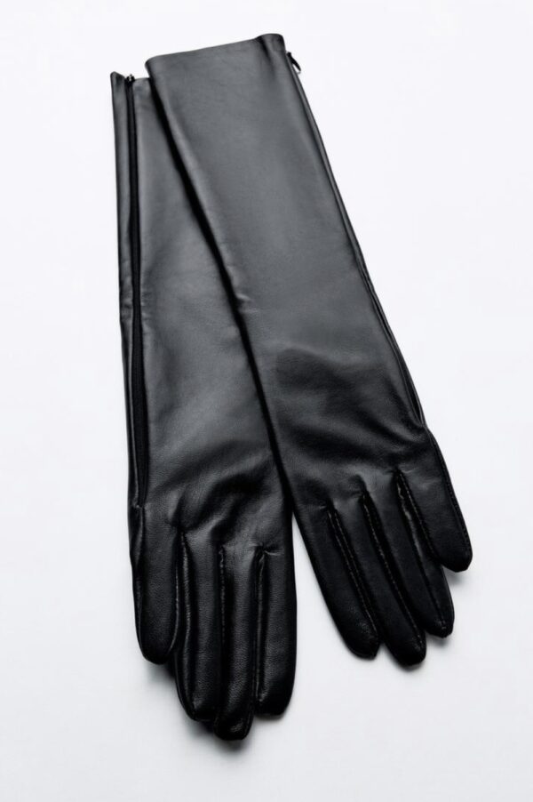 ZARA 100% LEATHER LONG GLOVES - Image 5