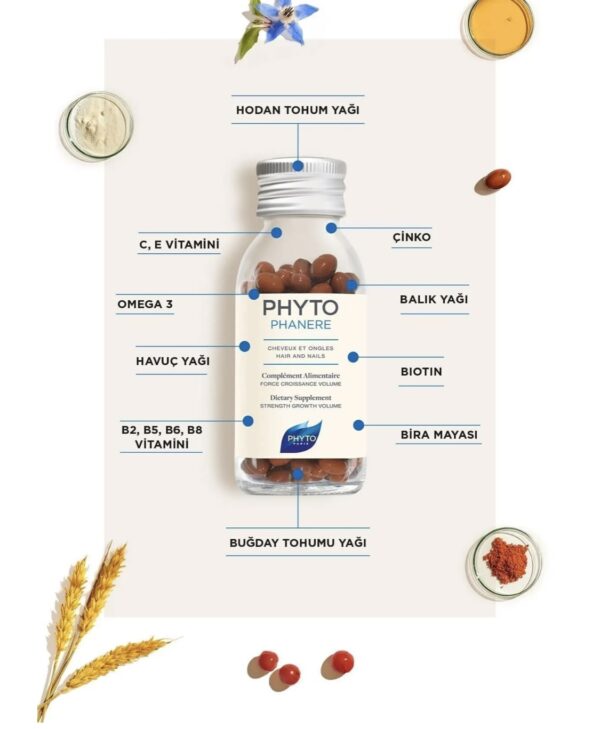 PHYTO Duo Phanere Saç Ve Tırnaklar Için Güç, Büyüme & Hacim Sağlayan Takviye Edici Gıda 240 Kap - Image 3