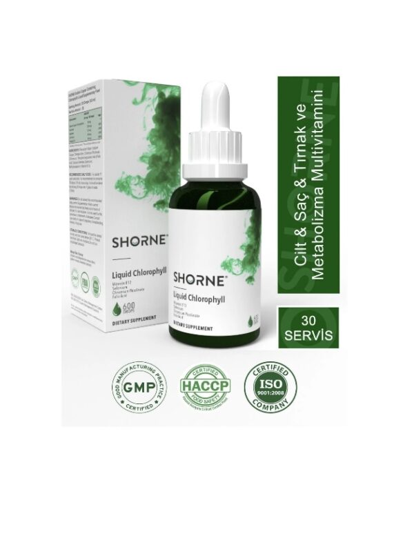 SHORNE Likit Klorofil & Folik Asit & Krom Pikolinat & Selenyum & Vitamin B12 Multivitamin Gıda Takviyesi - Image 4