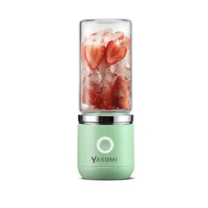 YASOMI Taşınabilir Kablosuz Şarjlı Cam Smoothie El Blenderi Yeşil ( Türkiye Garantili)