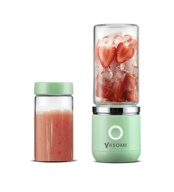 YASOMI Taşınabilir Kablosuz Şarjlı Cam Smoothie El Blenderi Yeşil ( Türkiye Garantili) - Image 3