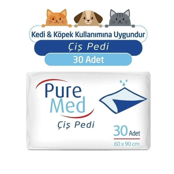 PUREMED 60x90 Cm Kedi Köpek Çiş Pedi 30 Adet